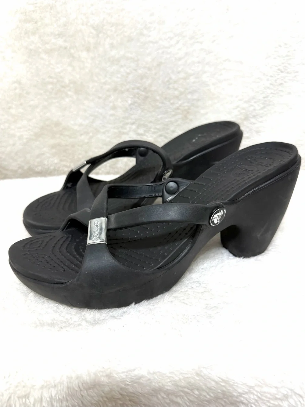 Crocs Cyprus IV Heel sandals black size 9